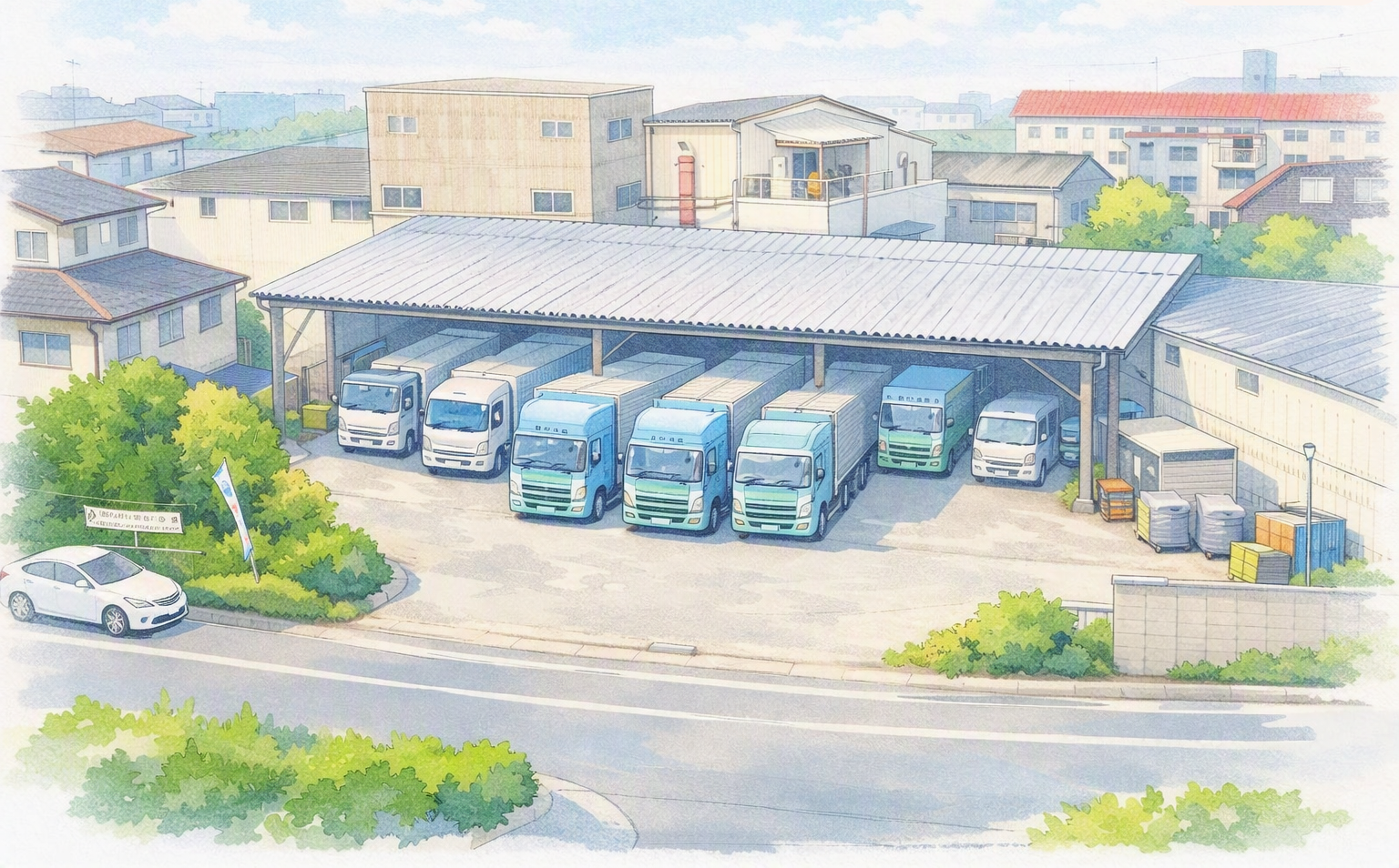 会社敷地のイラスト